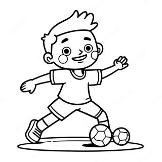 Black Boy Playing Soccer Coloring Page 17932-14616