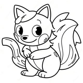 Cute Nine Tailed Fox Naruto Coloring Page 17942-14623