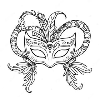 Vibrant Mardi Gras Mask Coloring Page 17992-14661