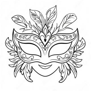 Vibrant Mardi Gras Mask Coloring Page 17992-14662