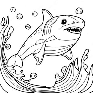 Megalodon Swimming In The Ocean Coloring Page 1802-1561