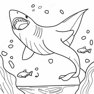 Megalodon Swimming In The Ocean Coloring Page 1802-1562