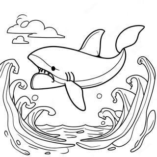 Megalodon Swimming In The Ocean Coloring Page 1802-1563