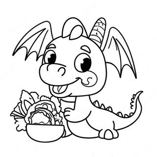 Funny Dragon Eating Tacos Coloring Page 18072-14722