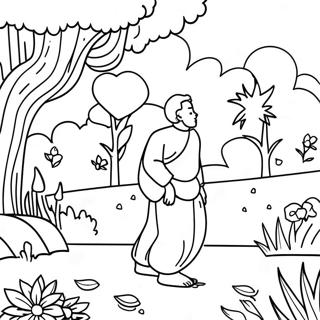 Serene Garden Of Eden Scene Coloring Page 18082-14734