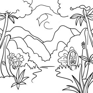 Serene Garden Of Eden Scene Coloring Page 18082-14736