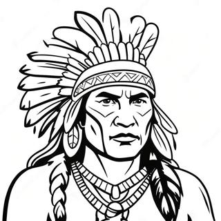 Easy Native American Warrior Coloring Page 18091-14758