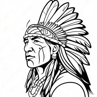 Easy Native American Warrior Coloring Page 18091-14759