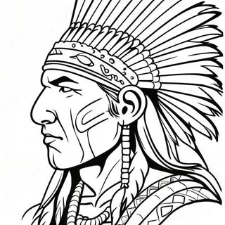 Easy Native American Warrior Coloring Page 18091-14760