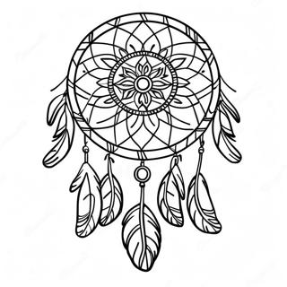 Colorful Native American Dreamcatcher Coloring Page 18092-14738