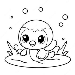 Cute Piplup Swimming Coloring Page 18102-14745