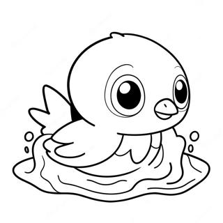 Cute Piplup Swimming Coloring Page 18102-14747