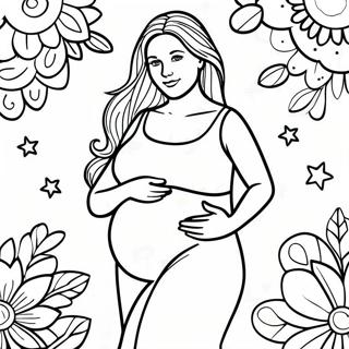 Pregnant Woman With Baby Bump Coloring Page 18121-14767