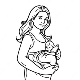 Pregnant Woman With Baby Bump Coloring Page 18121-14768