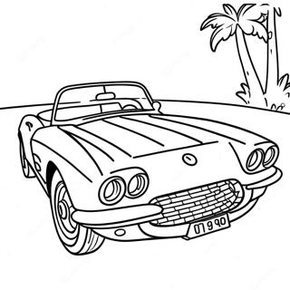 Classic Corvette Convertible Coloring Page 1812-1557