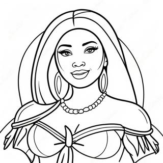 Nicki Minaj In Colorful Outfit Coloring Page 18162-14794