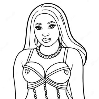 Nicki Minaj In Colorful Outfit Coloring Page 18162-14795