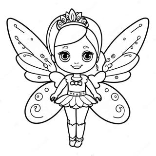 Sparkly Barbie Fairy With Wings Coloring Page 18182-14813