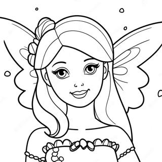 Sparkly Barbie Fairy With Wings Coloring Page 18182-14815