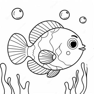 Happy Flounder Swimming Coloring Page 18192-14818