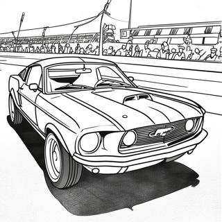 Classic Mustang In A Race Coloring Page 18202-14826