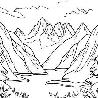 Majestic Alaska Mountains Coloring Page 18222-14857