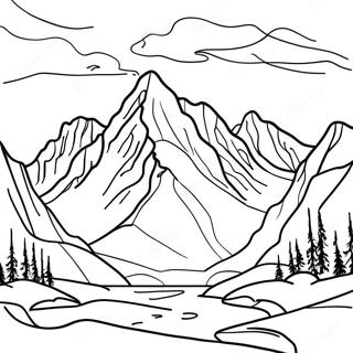 Majestic Alaska Mountains Coloring Page 18222-14858