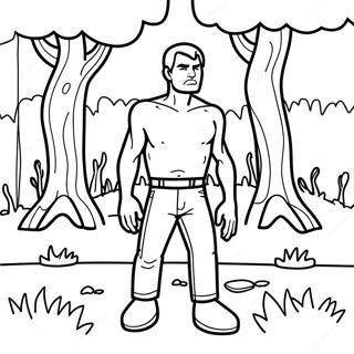 Creepy Herobrine In The Forest Coloring Page 18262-14879