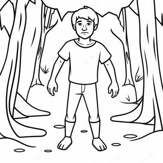 Creepy Herobrine In The Forest Coloring Page 18262-14880