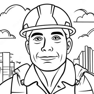 Construction Worker In Hard Hat Coloring Page 18361-14950