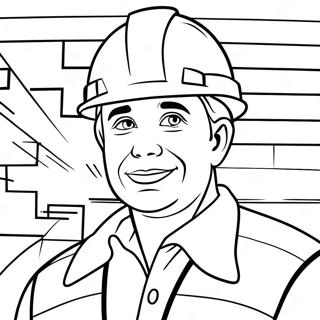 Construction Worker In Hard Hat Coloring Page 18361-14951