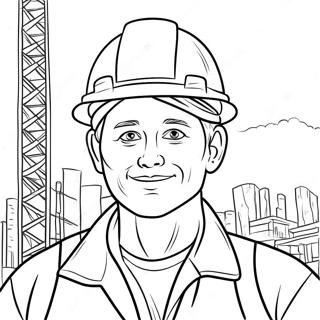 Construction Worker In Hard Hat Coloring Page 18361-14952