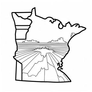 Minnesota State Outline Coloring Page 18371-14959