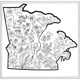 Minnesota State Outline Coloring Page 18371-14960