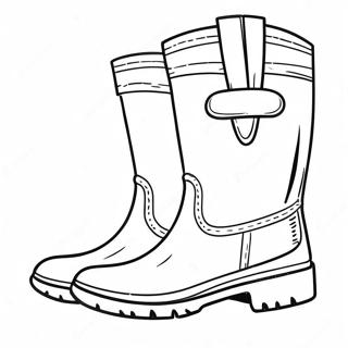 Coloring Page Of Colorful Rain Boots 18401-14986