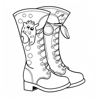 Cute Animal Themed Boots Coloring Page 18402-14989