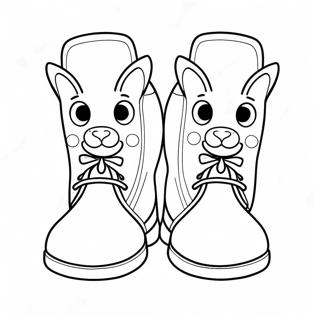 Cute Animal Themed Boots Coloring Page 18402-14990