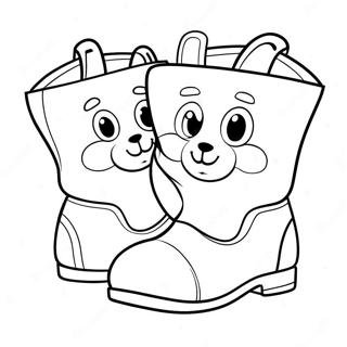 Cute Animal Themed Boots Coloring Page 18402-14991