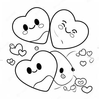 Cute Candy Hearts With Smiley Faces Coloring Page 18412-15001