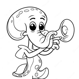 Squidward Coloring Pages