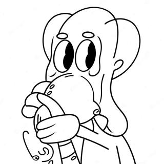 Squidward Playing Clarinet Coloring Page 1842-1582