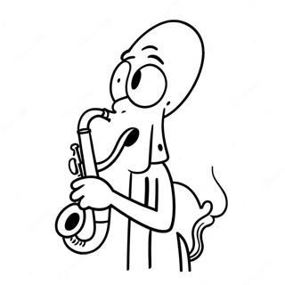 Squidward Playing Clarinet Coloring Page 1842-1583