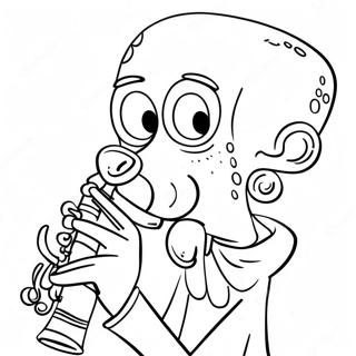 Squidward Playing Clarinet Coloring Page 1842-1584