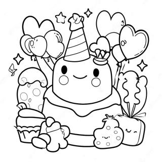 Happy 5th Birthday Celebration Coloring Page 18431-15010