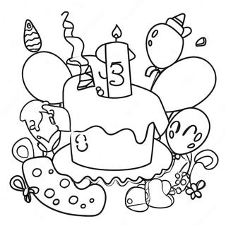 Happy 5th Birthday Celebration Coloring Page 18431-15011