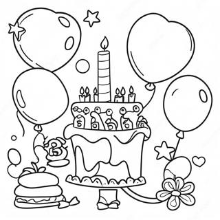 Happy 5th Birthday Celebration Coloring Page 18431-15012