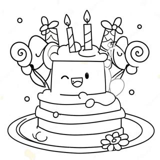 Colorful Happy 5th Birthday Cake Coloring Page 18432-15021