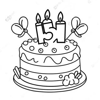 Colorful Happy 5th Birthday Cake Coloring Page 18432-15023