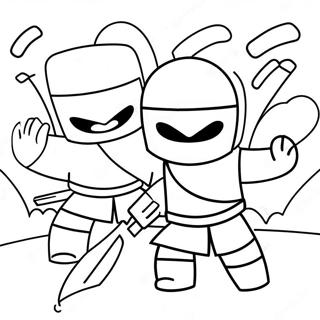 Epic Ninja Roblox Battle Scene Coloring Page 18442-15020