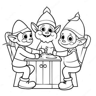 Cheerful Elves In Santa S Workshop Coloring Page 18452-15026